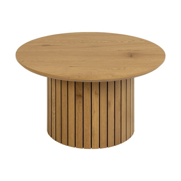 Okrogla mizica s ploščo v hrastovem dekorju ø 80 cm Yale - Actona