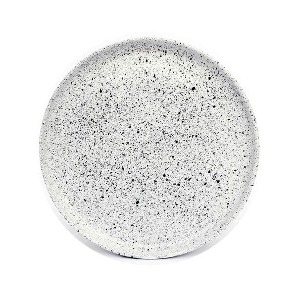 Bel in črn kamnoseški krožnik ÅOOMI Mess, ø 27,5 cm