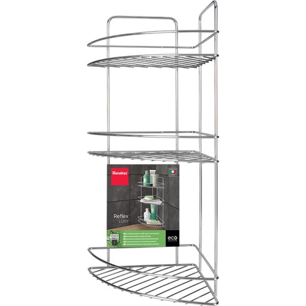 Jeklena kopalniška polica v sijajno srebrni barvi Luxy – Metaltex-image-2