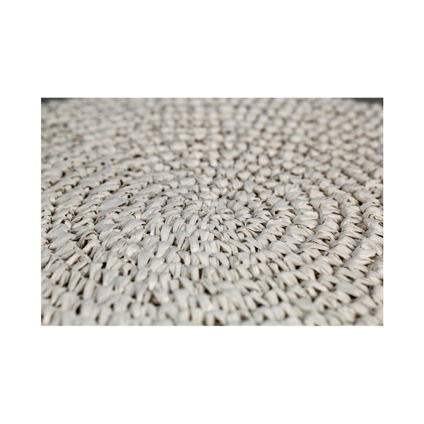 Puf iz rafije z belim detajlom HSM kolekcija Raffia, 40 x 50 cm-image-2