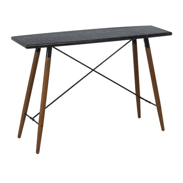 Črna kovinska stranska mizica 38x120 cm Oslo – Ixia