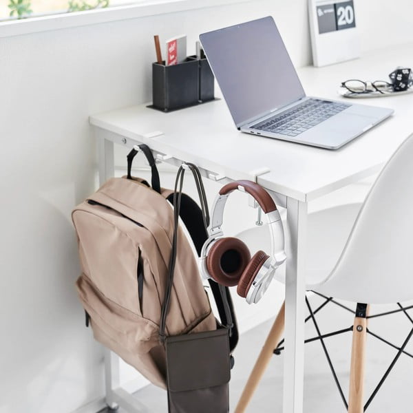 Mat bel jeklen nastavljiv obešalnik Tower – YAMAZAKI-image-3