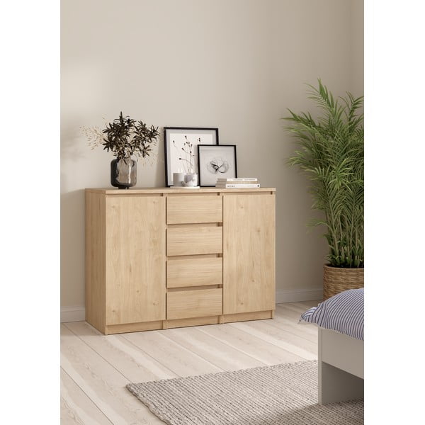 Komoda v hrastovem dekorju 121x91x50 cm Naia – Tvilum-image-1