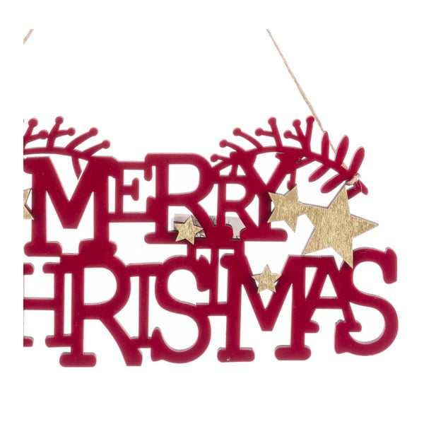 Lesena viseča božična dekoracija 22 cm Merry Christmas – Casa Selección-image-1