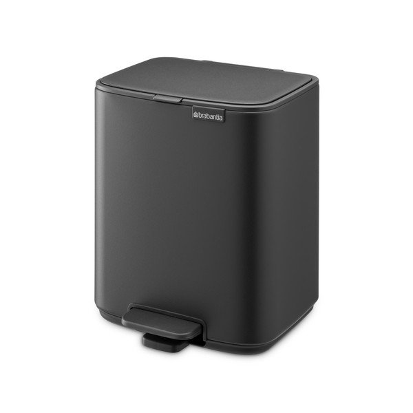 Temno siv jeklen koš za smeti s pedalom 7 l Bo – Brabantia