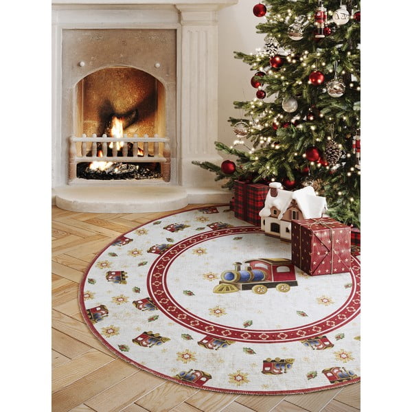 Rdeča okrogla preproga z božičnim motivom ø 160 cm Toy's Delight Train – Villeroy&Boch-image-1