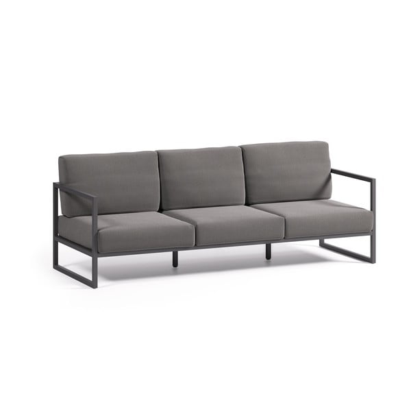 Temno siv aluminijast vrtni kavč Comova – Kave Home-image-1