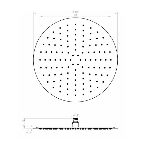 Tuš glava iz nerjavečega jekla v sijajno srebrni barvi ø 40 cm Slim – Sapho-image-1