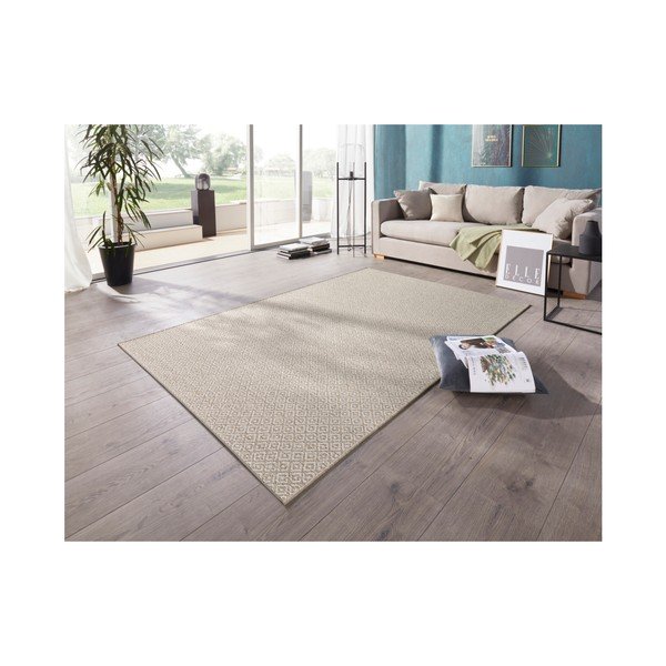 Bež in krem preproga za zunanjo uporabo Elle Decoration Bloom Croix, 160 x 230 cm-image-1