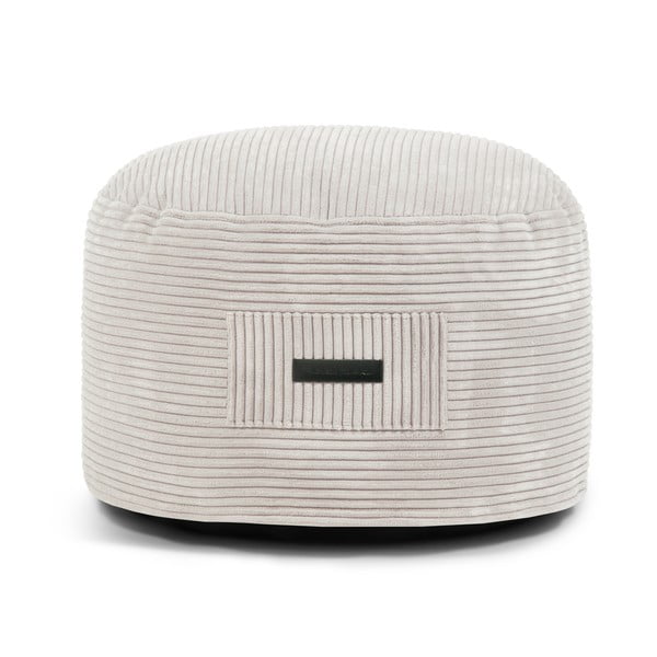 Kremno bel tabure iz rebrastega žameta Om 60 – SLOWDOWN