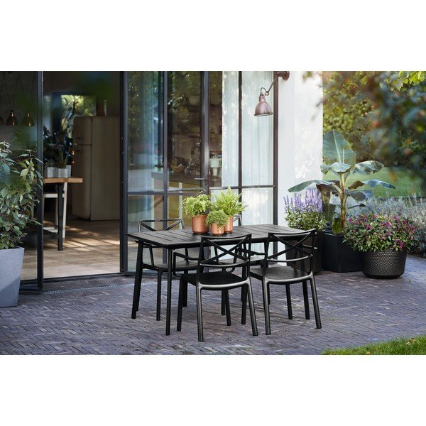 Črn plastičen vrtni stol Metalix – Keter-image-2