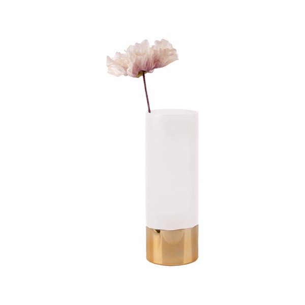 Steklena vaza PT LIVING Glamour v belo-zlatem odtenku, višina 25 cm-image-1