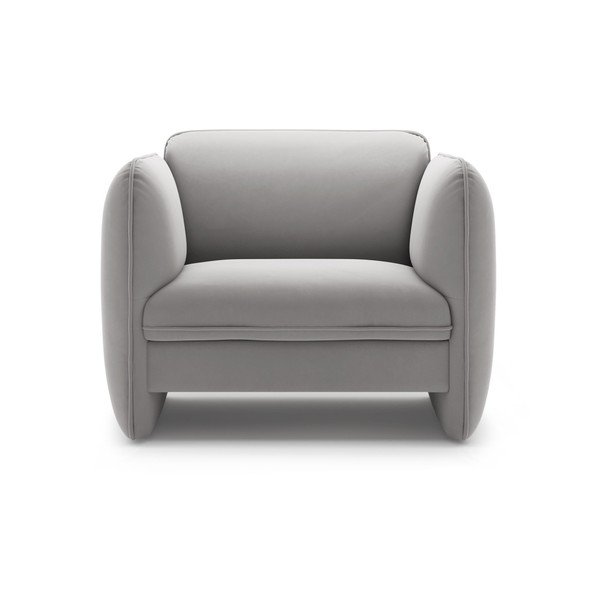 Svetlo siv žameten fotelj Georgia – Micadoni -image-2