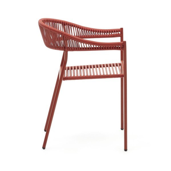 Opečnato oranžni jedilni stoli iz umetnega ratana v kompletu 4 ks Futadera – Kave Home-image-2