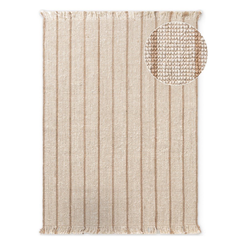 Kremno bela ročno tkana preproga iz jute 160x230 cm Harvest Sierra
