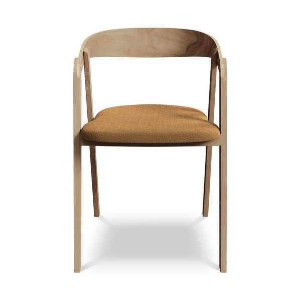 Jedilni stol iz masivnega lesa v barvi terakote Erika – Makamii-image-1