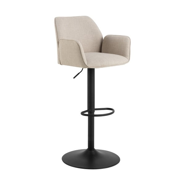 Bež barski stol z nastavljivo višino in nasloni za roke (višina sedeža 85 cm) Glenda – Actona