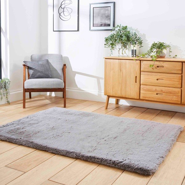Siva preproga 60x120 cm Super Teddy – Think Rugs-image-1