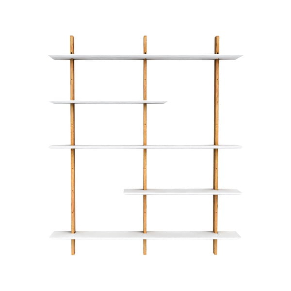 Bel sistem modularnih polic v hrastovem dekorju 162x190 cm Bridge – Tenzo