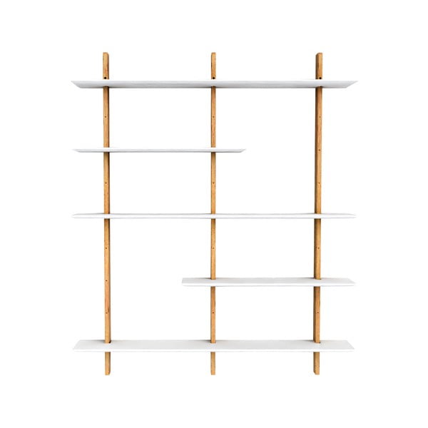 Bel sistem modularnih polic v hrastovem dekorju 162x190 cm Bridge – Tenzo