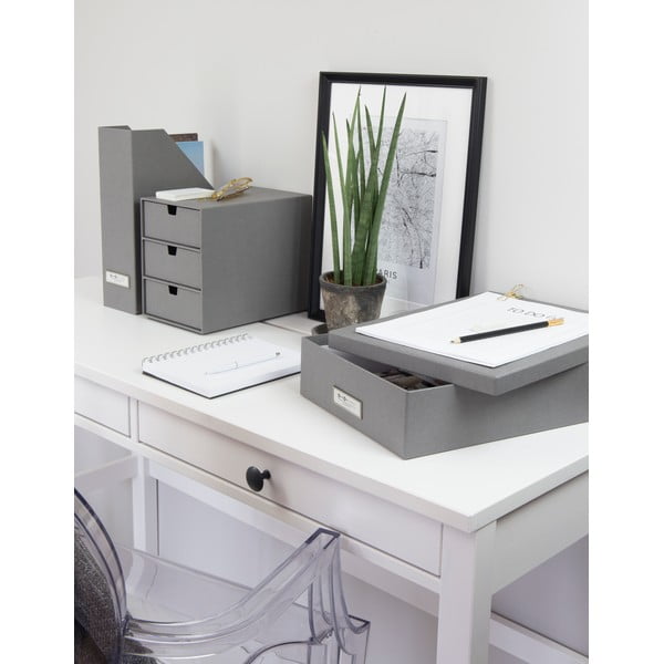 Siva škatla škatla za shranjevanje dokumentov Bigso Box of Sweden Oskar, velikost A4-image-3