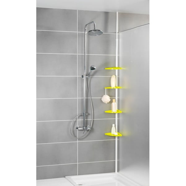 Rumena teleskopska tuš polica Wenko Compact-image-1