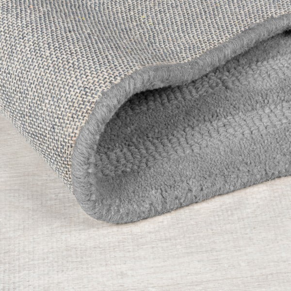 Siva ročno tkana volnena preproga 120x170 cm Zen Rectangles – Flair Rugs-image-3