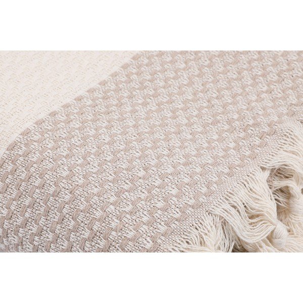 Bež bombažno pregrinjalo za zakonsko posteljo 230x200 cm Seritli – Mijolnir-image-3