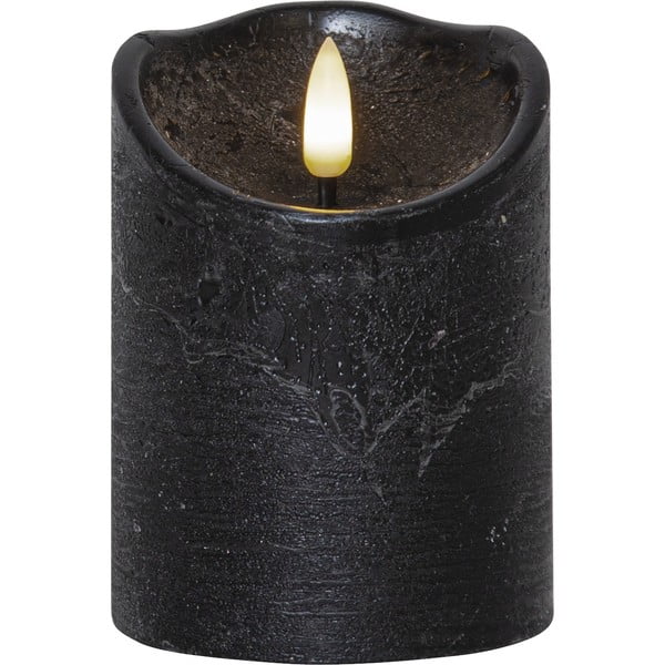 Črna LED sveča iz voska Star Trading Flamme Rustic, višina 10 cm