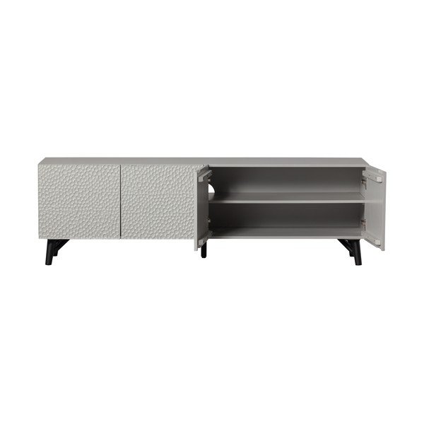 Svetlo siva TV omarica iz masivnega manga 185x56x46 cm Carved – WOOOD-image-4