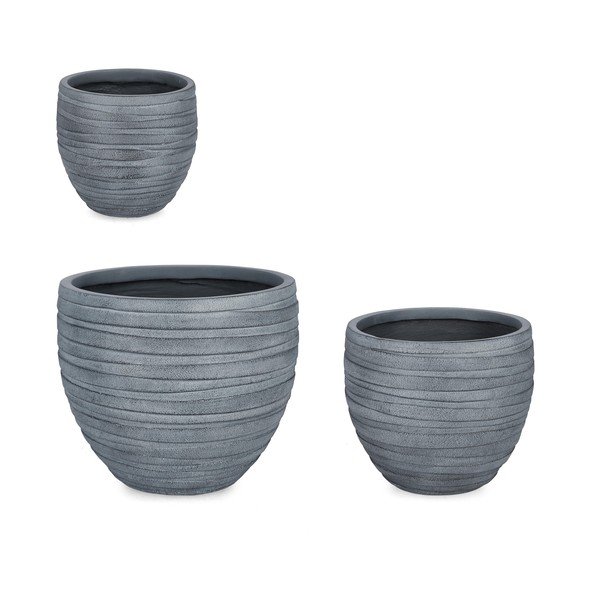 Cvetlični lonci v kompletu 3 ks ø 46 cm Strips – Bizzotto-image-1