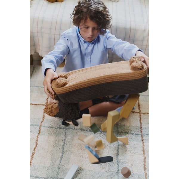 Kremno belo-žajbljevo zelena pralna ročno tkana bombažna preproga 90x120 cm Tartan Blue Sage – Lorena Canals-image-4