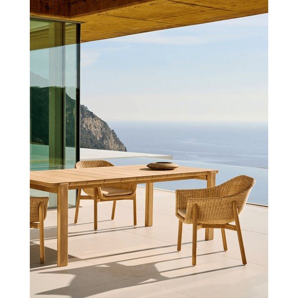 Vrtna miza iz masivnega tika 102x220 cm Icaro – Kave Home-image-1