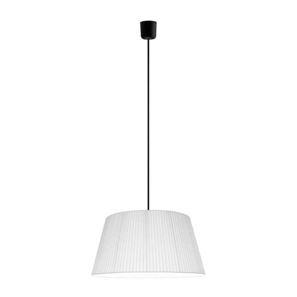 Bela viseča svetilka s črnim kablom Sotto Luce KAMI, Ø 45 cm
