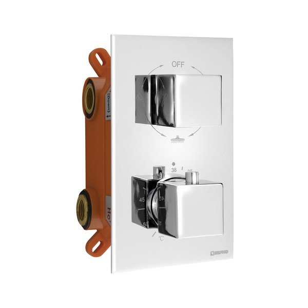 Vgrajena armatura za tuš v sijajno srebrni barvi (3 izhodi) Latus – Sapho-image-1