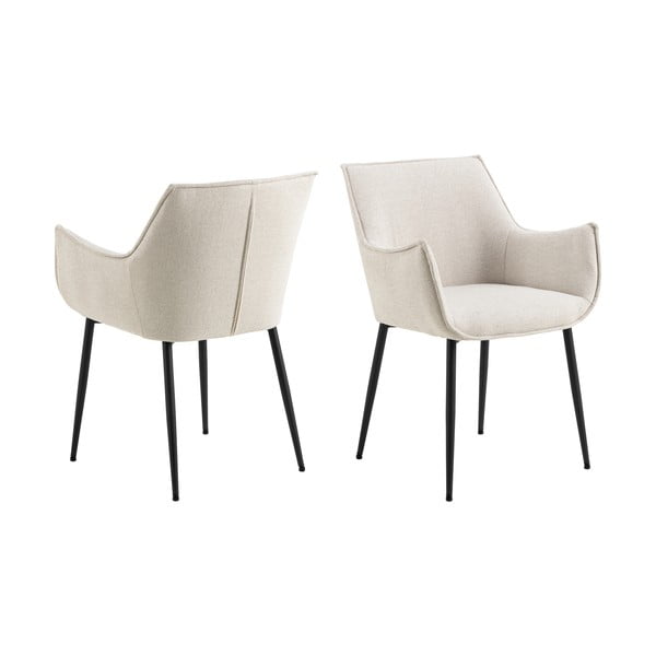 Kremno bel oblazinjen jedilni stol Bonita – Actona-image-3