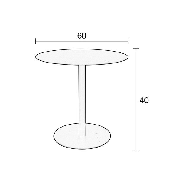 Črna kovinska okrogla klubska mizica ø 60 cm Snow – Zuiver-image-4