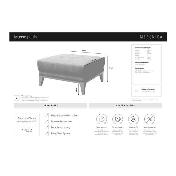 Antracitno siv otoman MESONICA Musso Tufted-image-3