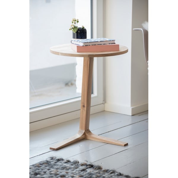 Okrogla stranska mizica iz masivne akacije ø 40 cm Acina – Wenko-image-2