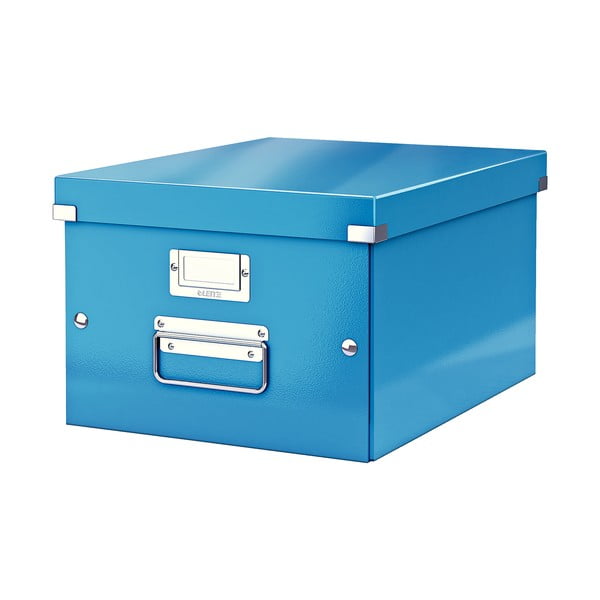 Modra kartonasta škatla za shranjevanje s pokrovom 28x37x20 cm Click&Store – Leitz