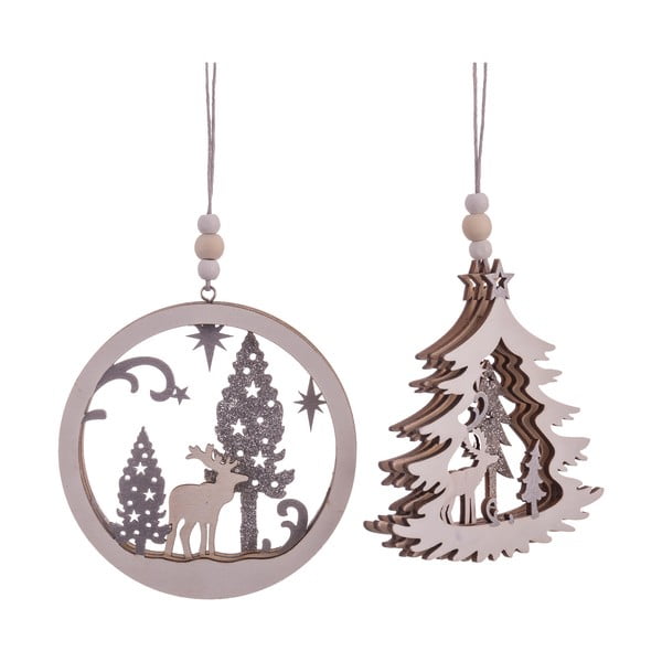 Komplet 2 visečih božičnih okraskov Casa Selección