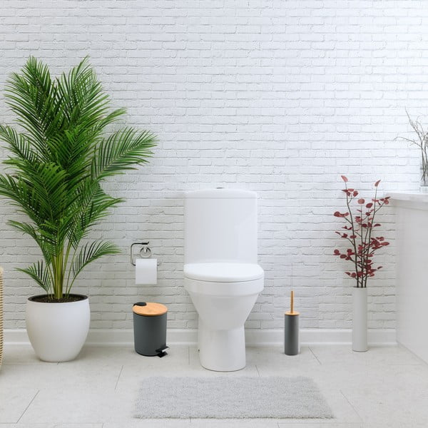 Temno siv jeklen koš za smeti s pedalom 5 l Adonis – Spirella-image-1