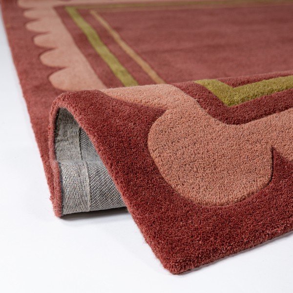 Bordo rdeča ročno tkana volnena preproga 160x230 cm Lois – Flair Rugs-image-3