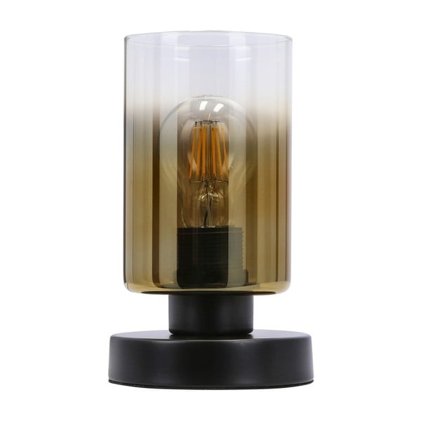 Črna namizna svetilka s steklenim senčnikom (višina 20 cm) Aspra – Candellux Lighting