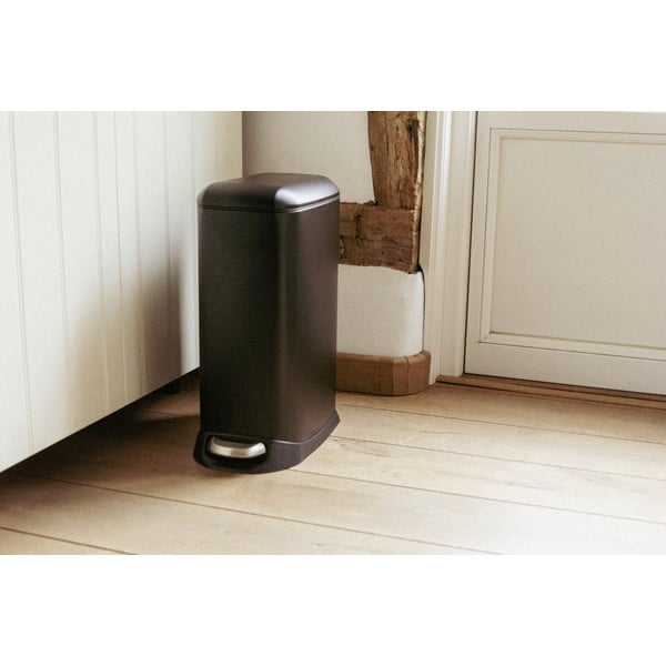 Mat črn jeklen koš za smeti s pedalom 20 l Design – Wenko-image-3