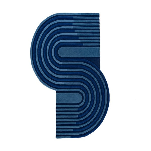 Temno modra ročno tkana volnena preproga 120x180 cm Conway Retro – Flair Rugs