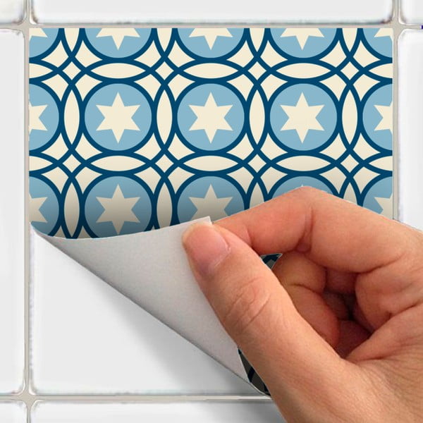 Komplet 60 stenskih nalepk Ambiance Wall Decal Cement Tiles Riana, 15 x 15 cm-image-1