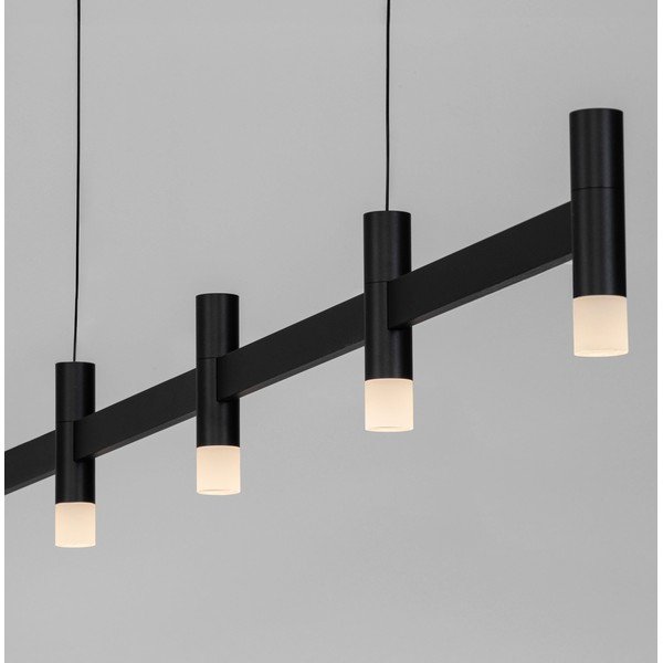 Mat črna aluminijasta LED zatemnitvena viseča svetilka s senčilom iz akrilnega stekla Poetic – Nova Luce-image-1