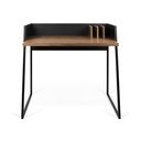 Črna delovna miza z detajli iz orehovega lesa TemaHome Volga