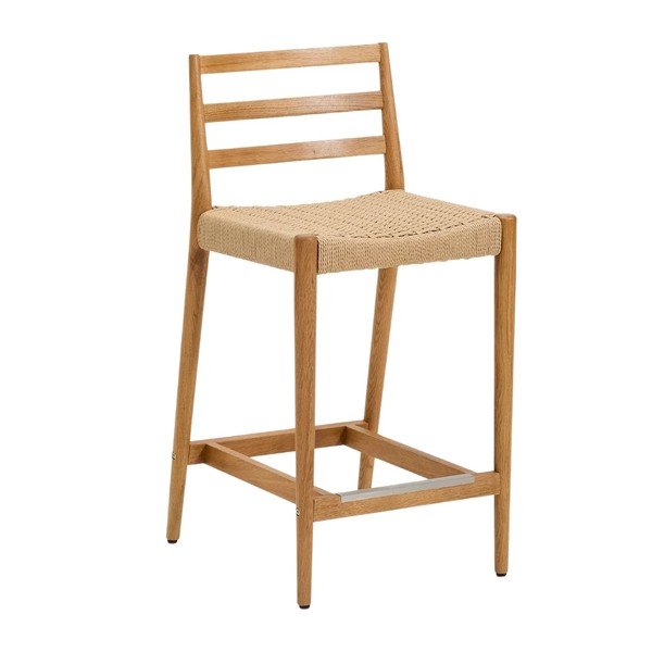 Barski stol iz masivnega hrasta v naravni barvi (višina sedeža 65 cm) Analy – Kave Home